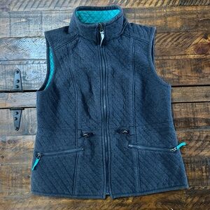 Talbots Quilted Vest Womens Medium Petite Blue‎ Teal Layering Casual Outdoor f